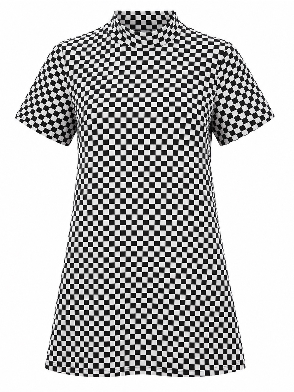 Checkered Black & White Open-Back Mini Dress Zara XS - Picture 1 of 7